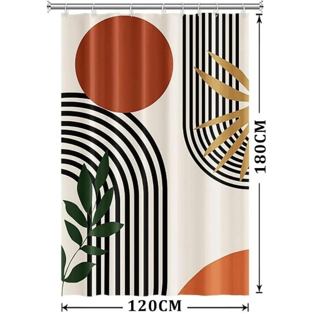 DUSCHVORHANG Schwarz 120 x 180 cm abstrakt modern minimalistisch schimmelresistent wasserdicht waschbar - Multicolor, Textil (120/180cm) - MCBOSON
