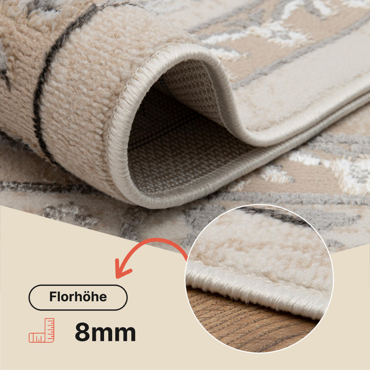 TEPPICH ARES Grau Beige 200/300 cm - Beige/Grau, Textil (200/300cm) - Tapiso