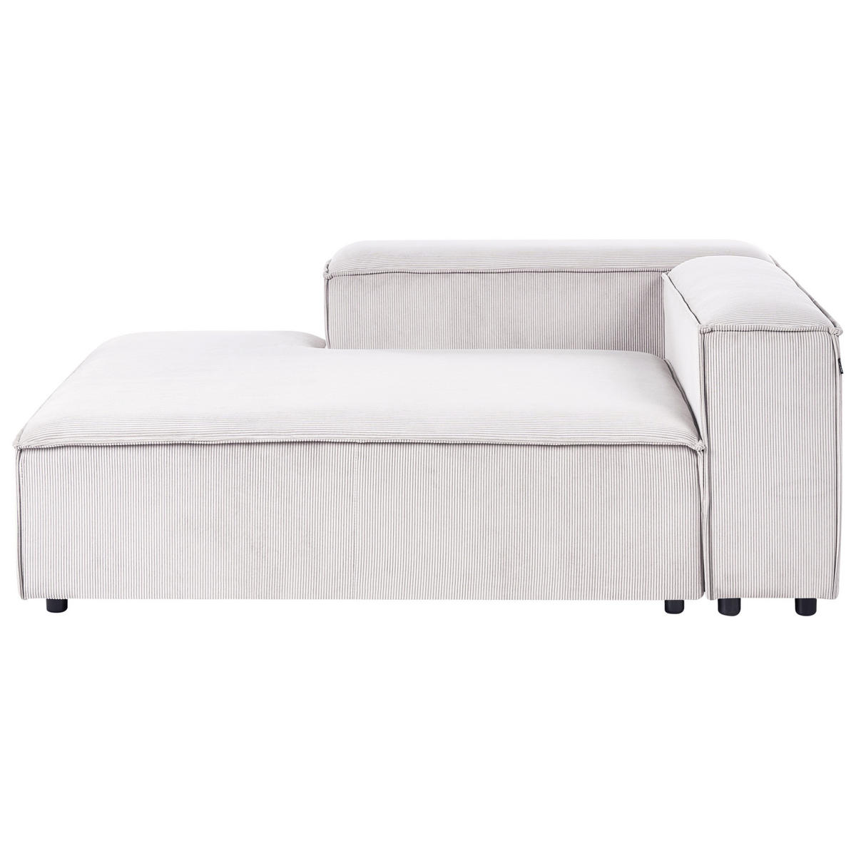 ČALOUNĚNÉ LEHÁTKO CHAISE LONGUE pravostranné Krémově bílé Manšestr Ardal - bílá/černá, textil (119/68/180cm) - Beliani