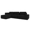ECKSOFA L Form Arkleton Schwarz 360/180/93 cm Links mit Schlaffunktion - Schwarz, Kunststoff/Textil (180/360cm) - AX Living