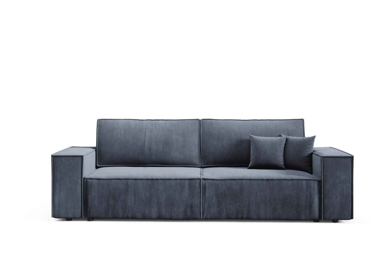 SCHLAFSOFA mit Bettkasten Hellblau - Anthrazit, Textil (255/88/102cm) - Furnisell