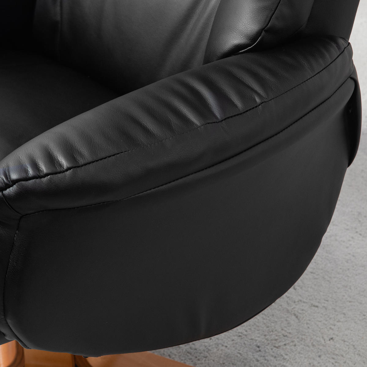RELAXSESSEL DE-07575 mit Hocker, 135° neigbar und Wippfunktion Schwarz - Schwarz, Holz (84/102/71cm) - ComfortXL