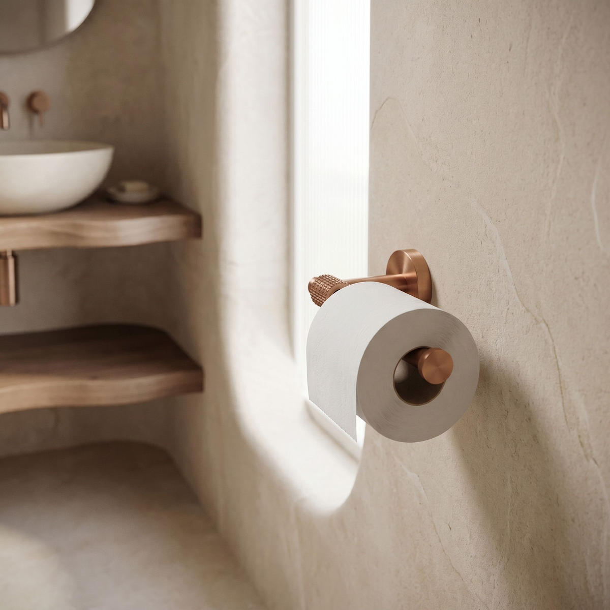 HALTER Für Toilettenpapier Rea 29105 Riwon Brush Copper - Kupferfarben, Metall (16/5/8.5cm) - REA