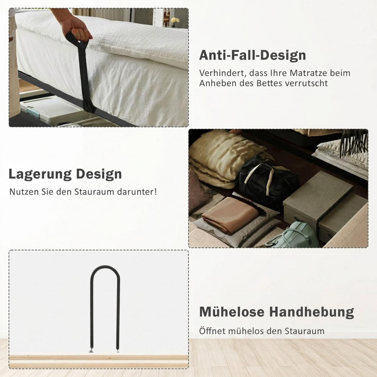 POLSTERBETT 180/200 cm Beige mit Leselampe und USB Type-C Ladefunktion - Beige, Textil (180/200cm) - Oxeza