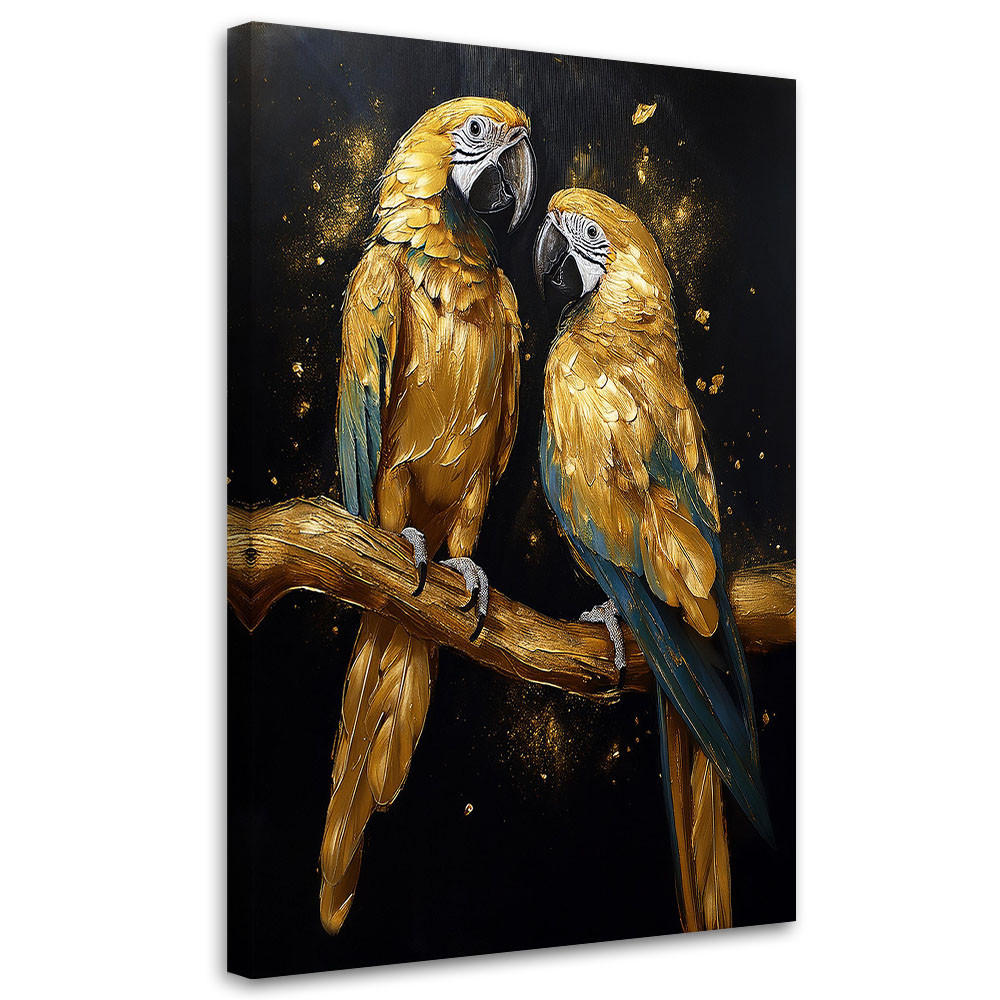 WANDBILD goldene papageien tiere - Goldfarben, Textil (40/60cm) - Feeby