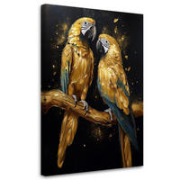 WANDBILD goldene papageien tiere - Goldfarben, Textil (40/60cm) - Feeby