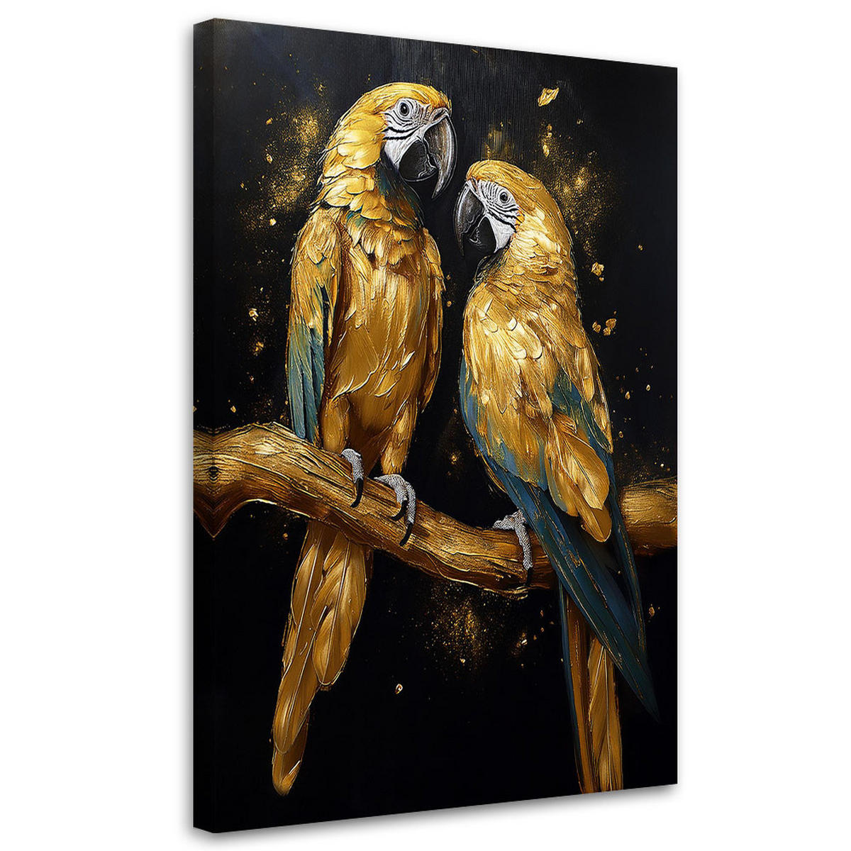 WANDBILD goldene papageien tiere - Goldfarben, Textil (40/60cm) - Feeby