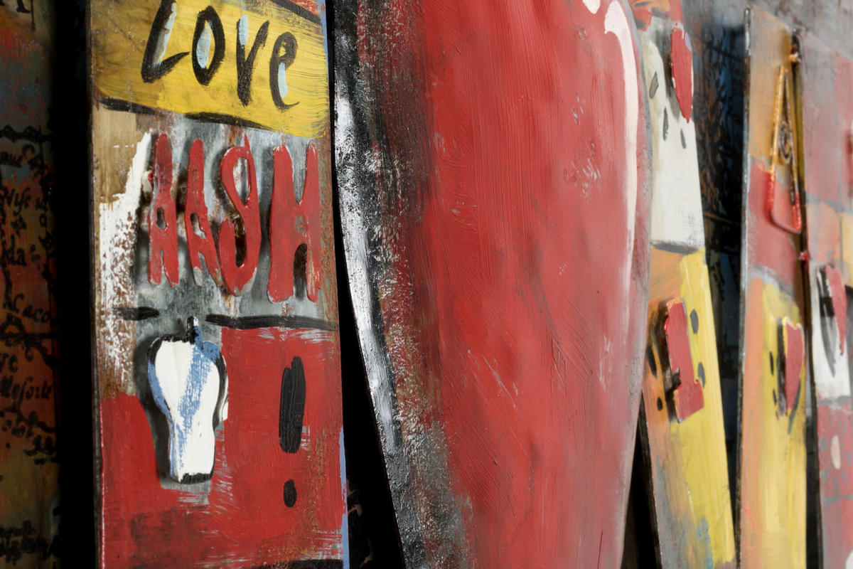 METALLBILD Rot 90/60 cm - Rot, Metall (4.5/60cm) - KUNSTLOFT