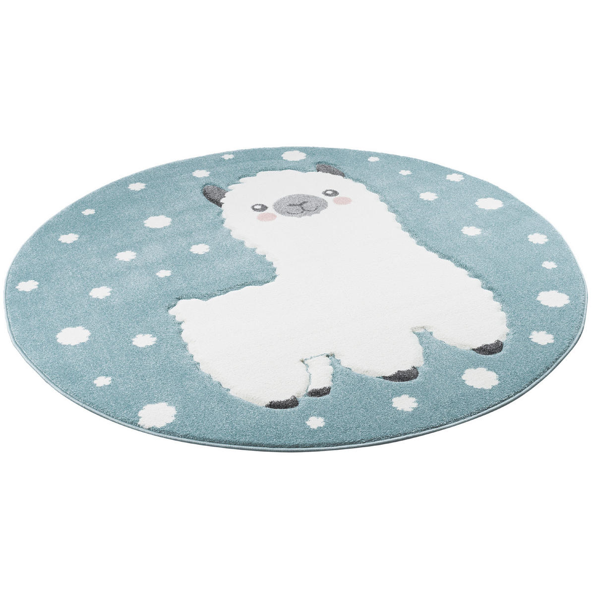 KINDER TEPPICH MAUI KIDS ALPAKA PASTELL RUND - Blau, Textil (200/200cm) - Pergamon