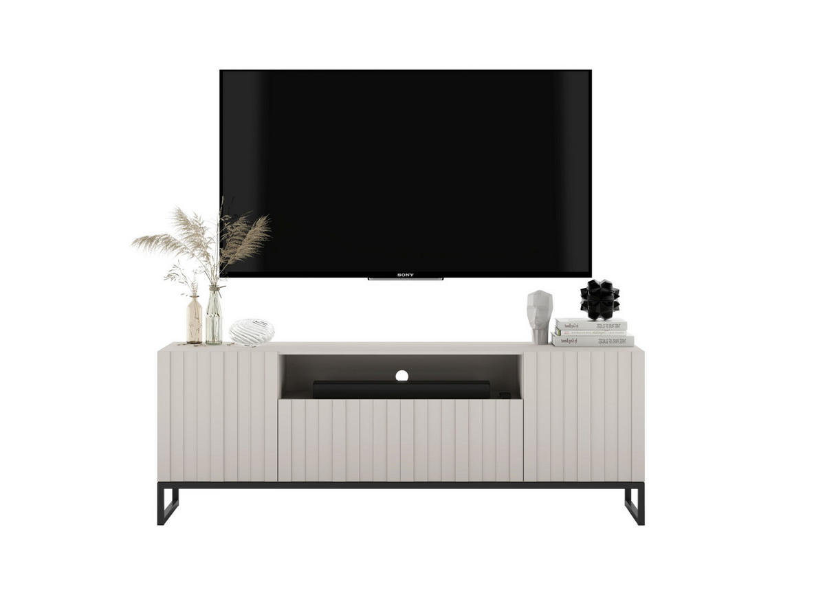 TV-SCHRANK Elpis2 Kaschmir Matt mit Metallrahmen Glamour 150 cm - Kaschmir, Holzwerkstoff (150/51.5/36.5cm) - Meble Lindner