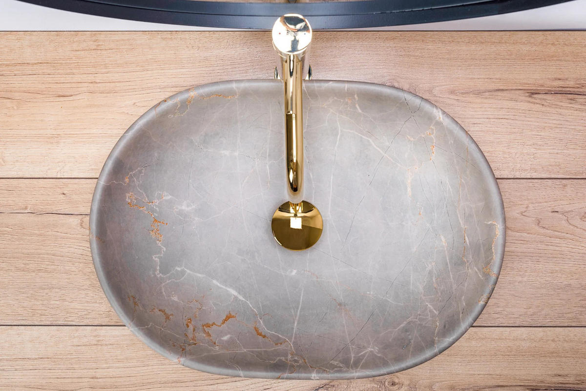 AUFSATZWASCHBECKEN LARA BEIGE 48,5/35/13,5 cm - Beige, Keramik (48.5/13.5/35cm) - REA
