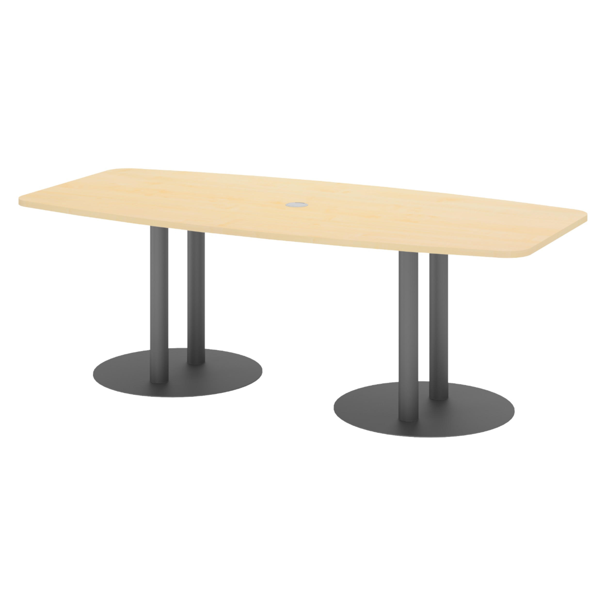 KONFERENZTISCH klein KT22 103/220/74 cm in Ahornfarben/Säule in Graphitfarben - Ahornfarben/Graphitfarben, Holzwerkstoff (103/220/74cm) - bümö
