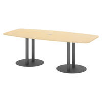 KONFERENZTISCH klein KT22 103/220/74 cm in Ahornfarben/Säule in Graphitfarben - Ahornfarben/Graphitfarben, Holzwerkstoff (103/220/74cm) - bümö