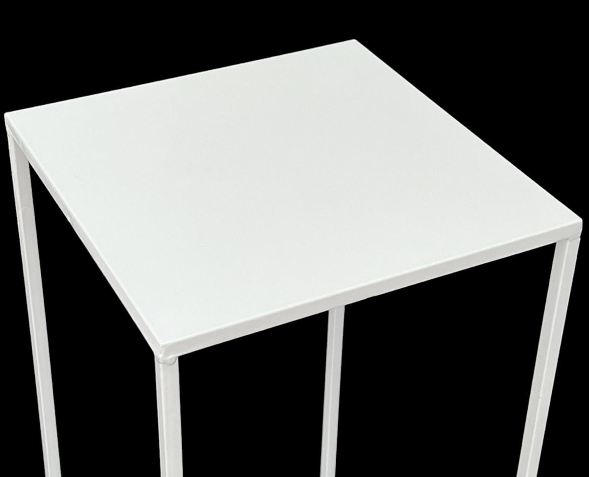 DANDIBO Blumenhocker Metall Weiß Eckig 70 cm Blumenständer Beistelltisch 96482 L Blumensäule Modern Pflanzenständer Pflanzenhocker - Weiß, Metall (28/70/28cm) - DanDiBo