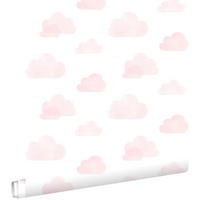 TAPETE gestempelte Wolken 53 cm x 10.05 m - Pink, Papier (53/0.1cm) - ESTAhome