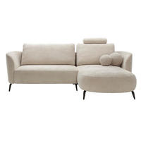 ECKSOFA auf Füßen Kendra 260 cm mit Schlaffunktion, Rechts, Beige - Beige, Holz (180/260cm) - Emporius