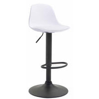 BARHOCKER Kilian, Gestell schwarz, Kunstleder Weiß - Schwarz/Weiß, Kunststoff/Textil (39/100/43cm) - TPFLiving