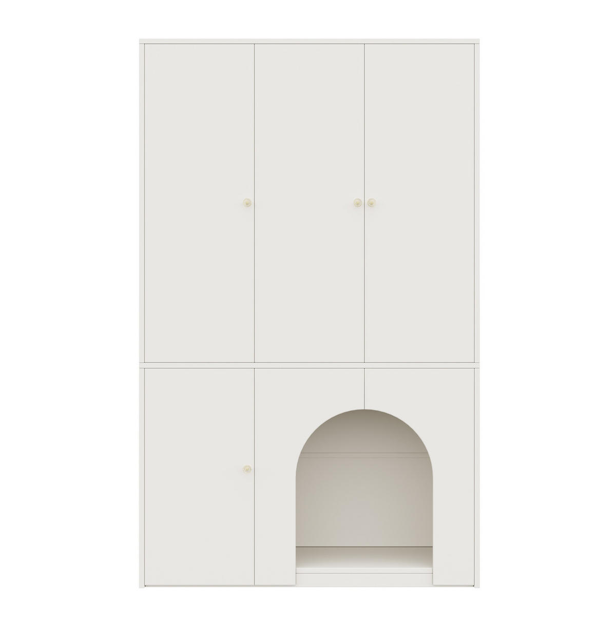ŠATNÍ skříň z MDF 120x50x200 cm bílá s tyčí na oděvy a prostorem pro mazlíčka - bílá, kompozitní dřevo (120/200/50cm) - Modfu