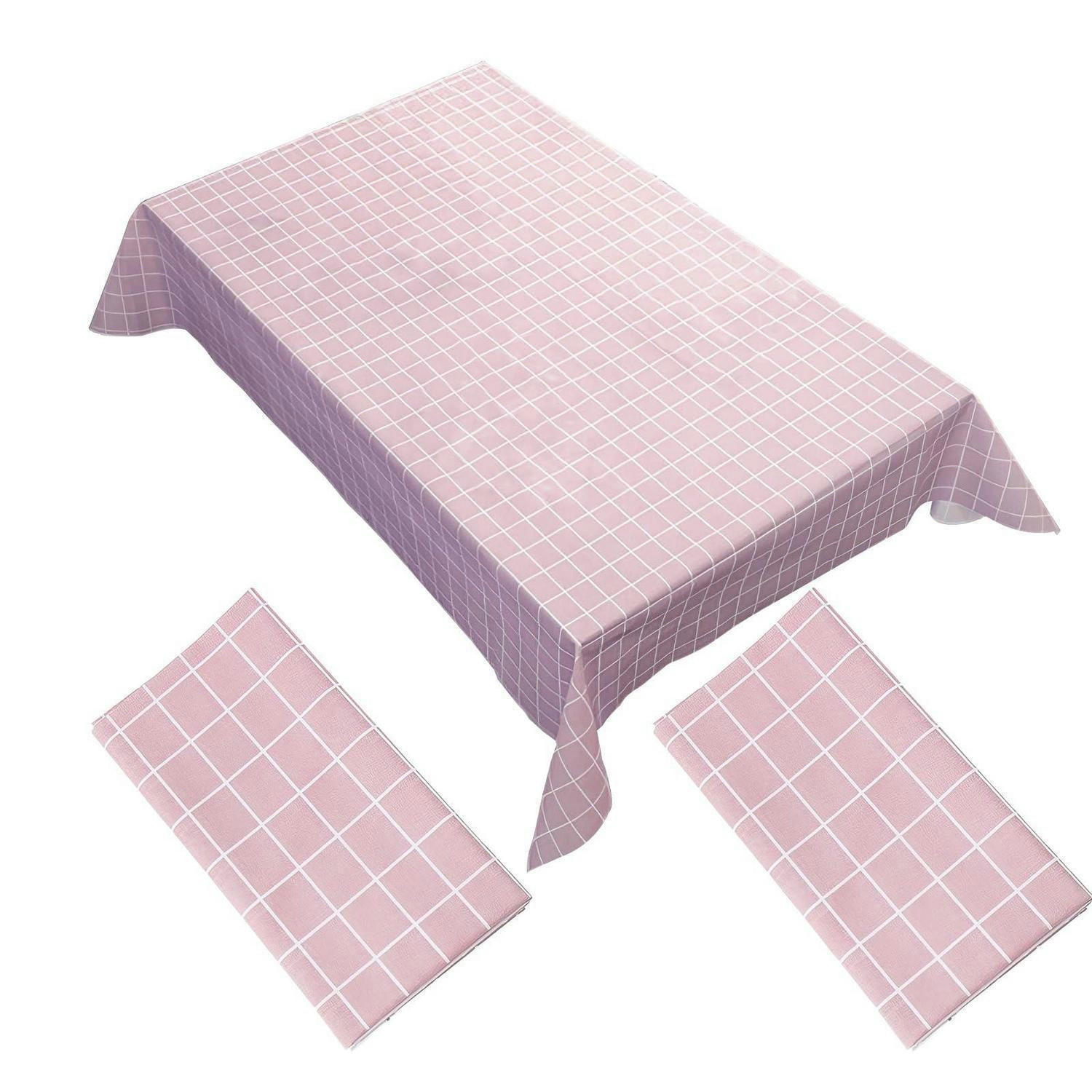 TISCHDECKE kariert 137 x 180 cm Rosa - Rosa, Kunststoff (137/180/1.5cm)