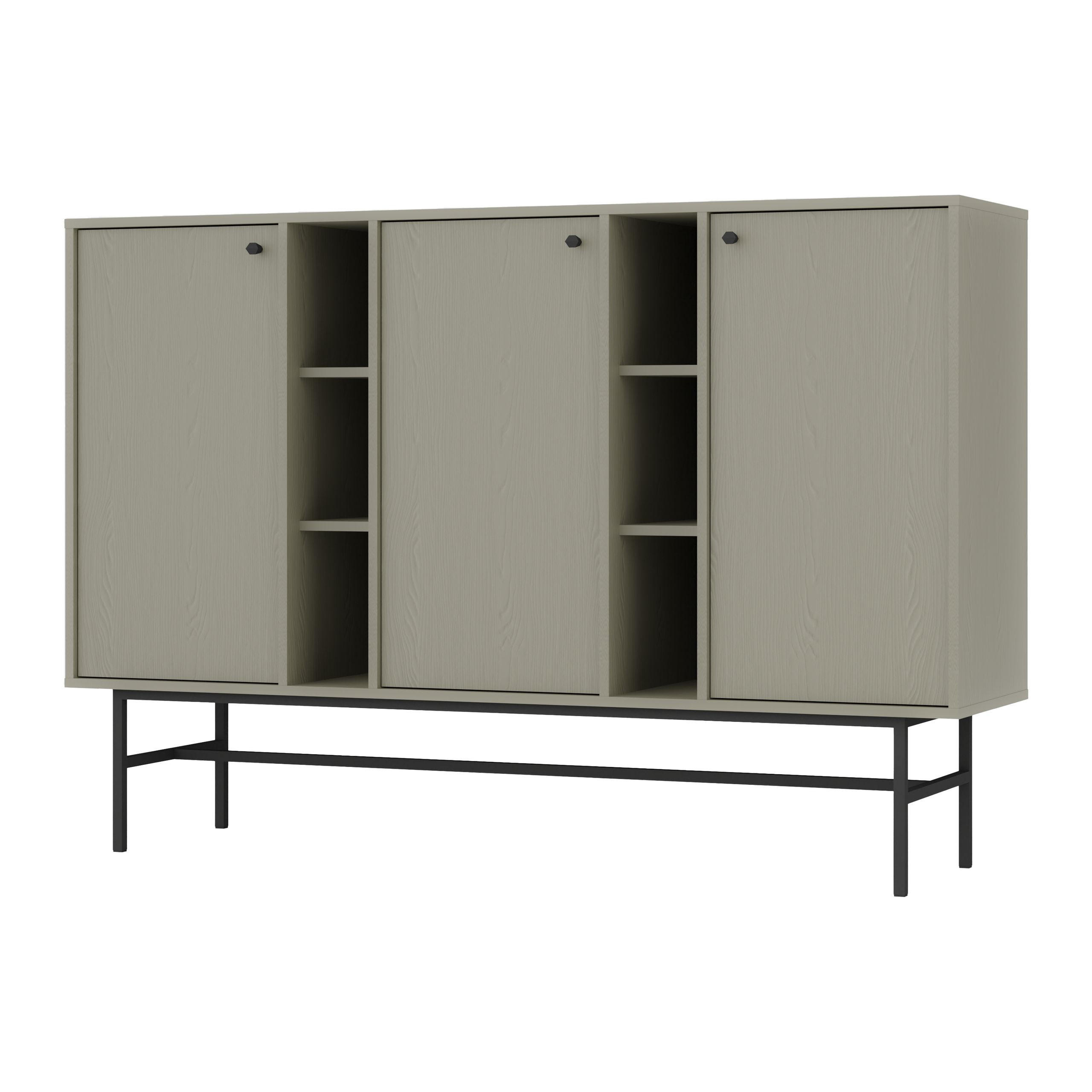 SIDEBOARD TORINO 158/108/41 cm mit 3 Türen Hellgrün - Hellgrün, Holzwerkstoff (158/108/41cm) - MASSENO