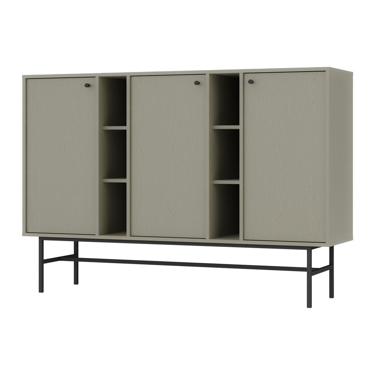 SIDEBOARD TORINO 158/108/41 cm mit 3 Türen Hellgrün - Hellgrün, Holzwerkstoff (158/108/41cm) - MASSENO