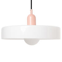 HÄNGELEUCHTE Weiß Paala - Pink/Weiß, Glas (35/35/148cm) - Beliani