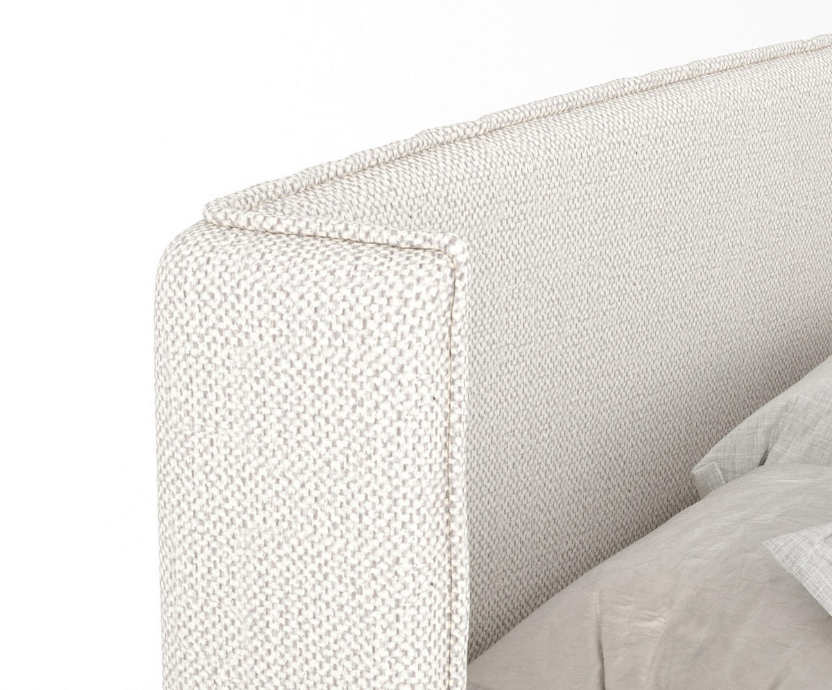 BOXBETT Monpelli Creme 180/200 cm mit Matratze und Topper - Creme/Schwarz, Holz/Holzwerkstoff (180/200cm) - Maison de Reve