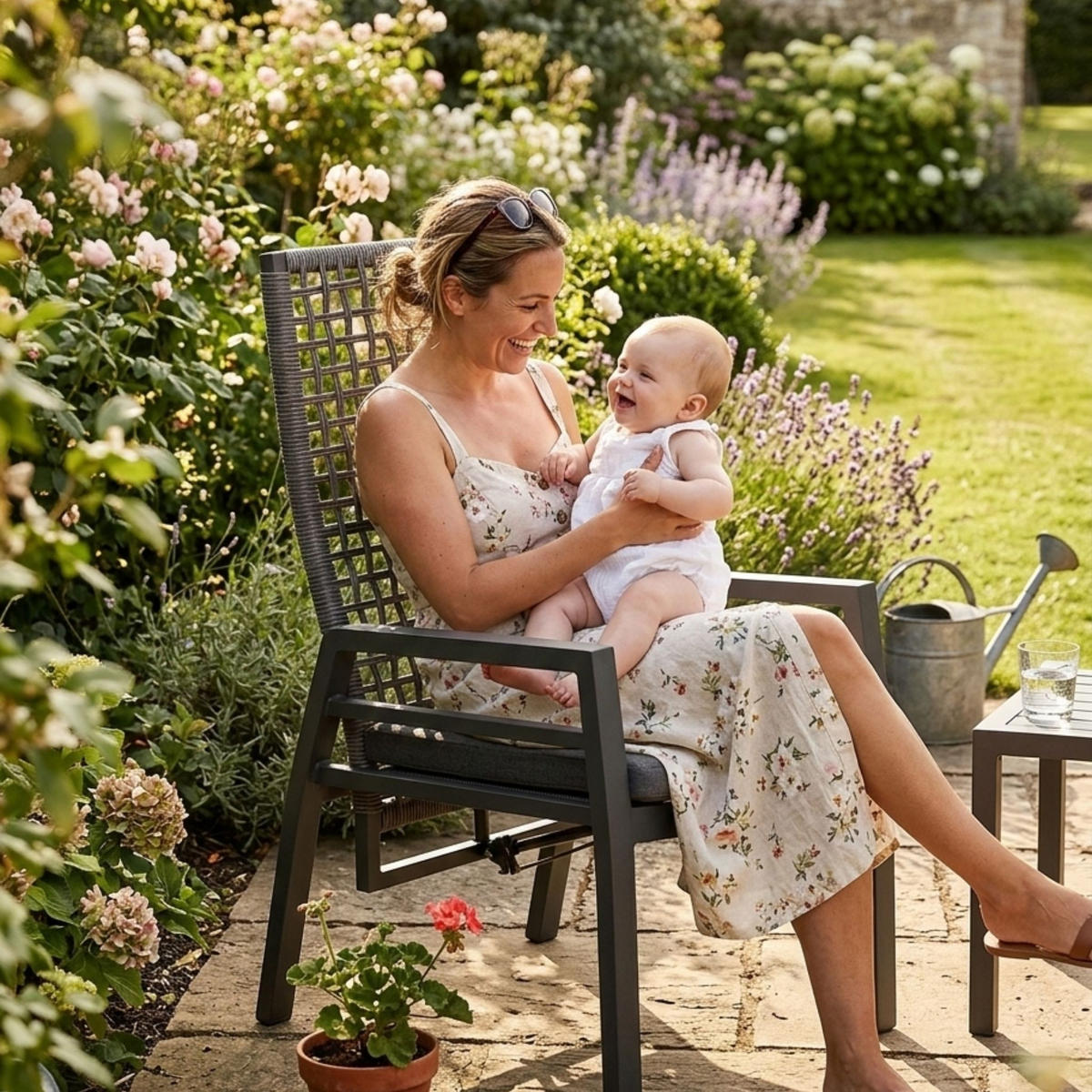 GARTENSTUHL Lucena - Grau, Metall (78/122/62cm) - Mr. Deko