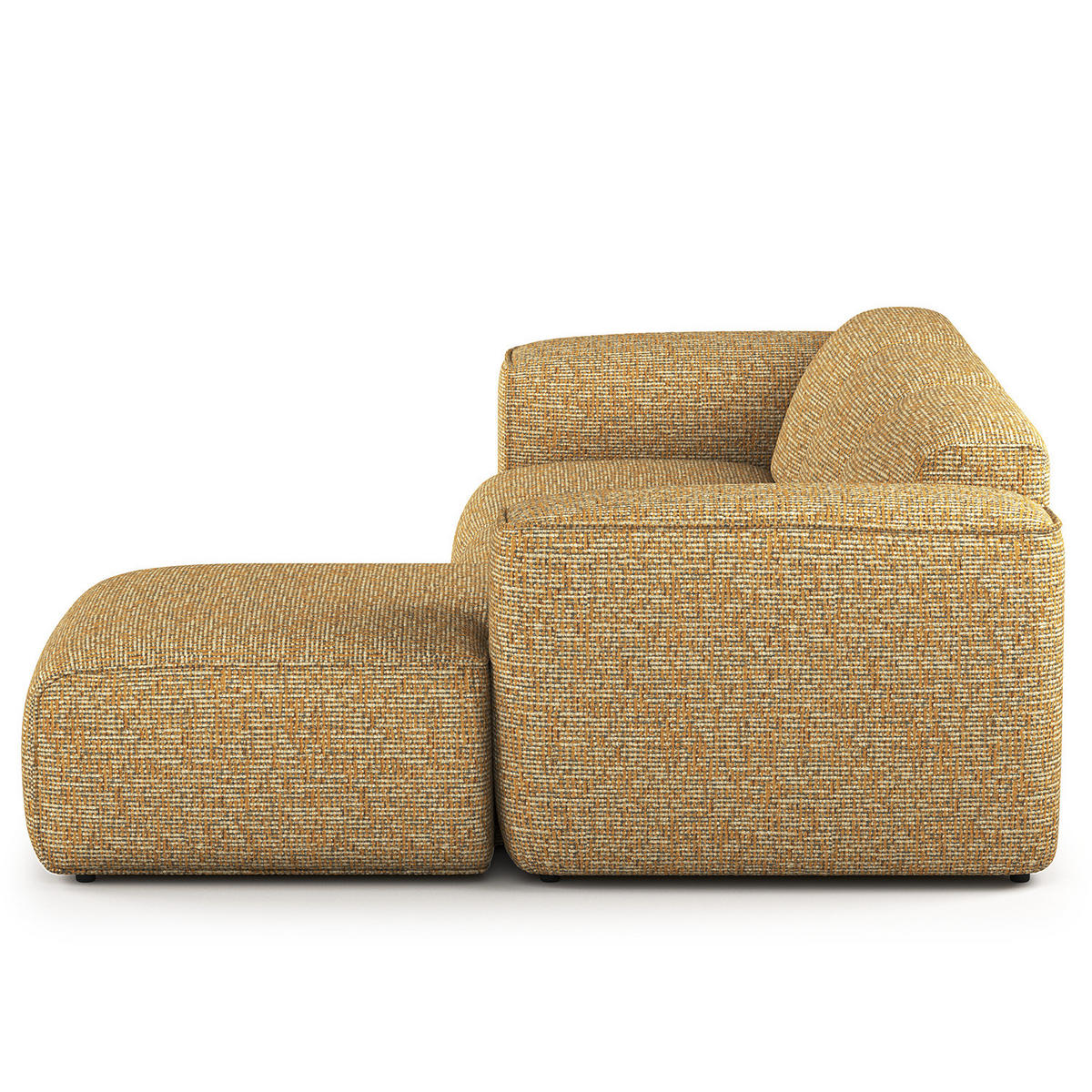 3-SITZER ECKSOFA mit Longchair - Schwarz/Honig, Kunststoff/Textil (251/173cm) - home24