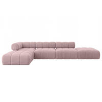 ECKSOFA modulares Sofa Kerru-L2 - 380x190x70 cm Rosa Cord - Rosa, Holzwerkstoff/Textil (380/190cm) - ALTDECOR