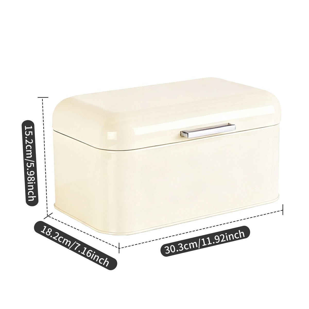 BROTKASTEN 30.3/18.2/15.2 cm Creme - Creme, Metall (18.2/15.2/30.3cm) - Authentics