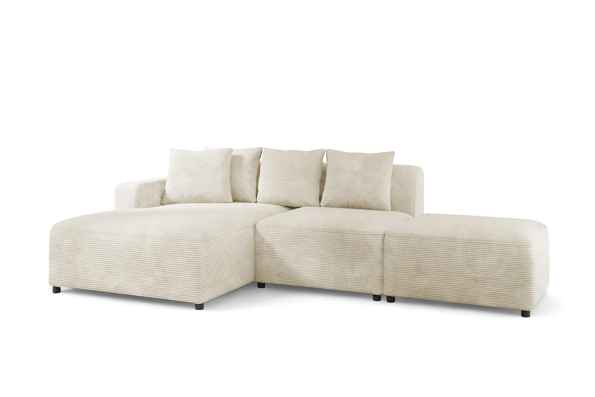ECKSOFA Megan Xs In Poso - Creme, Holzwerkstoff/Textil (304/165cm) - Fun Möbel