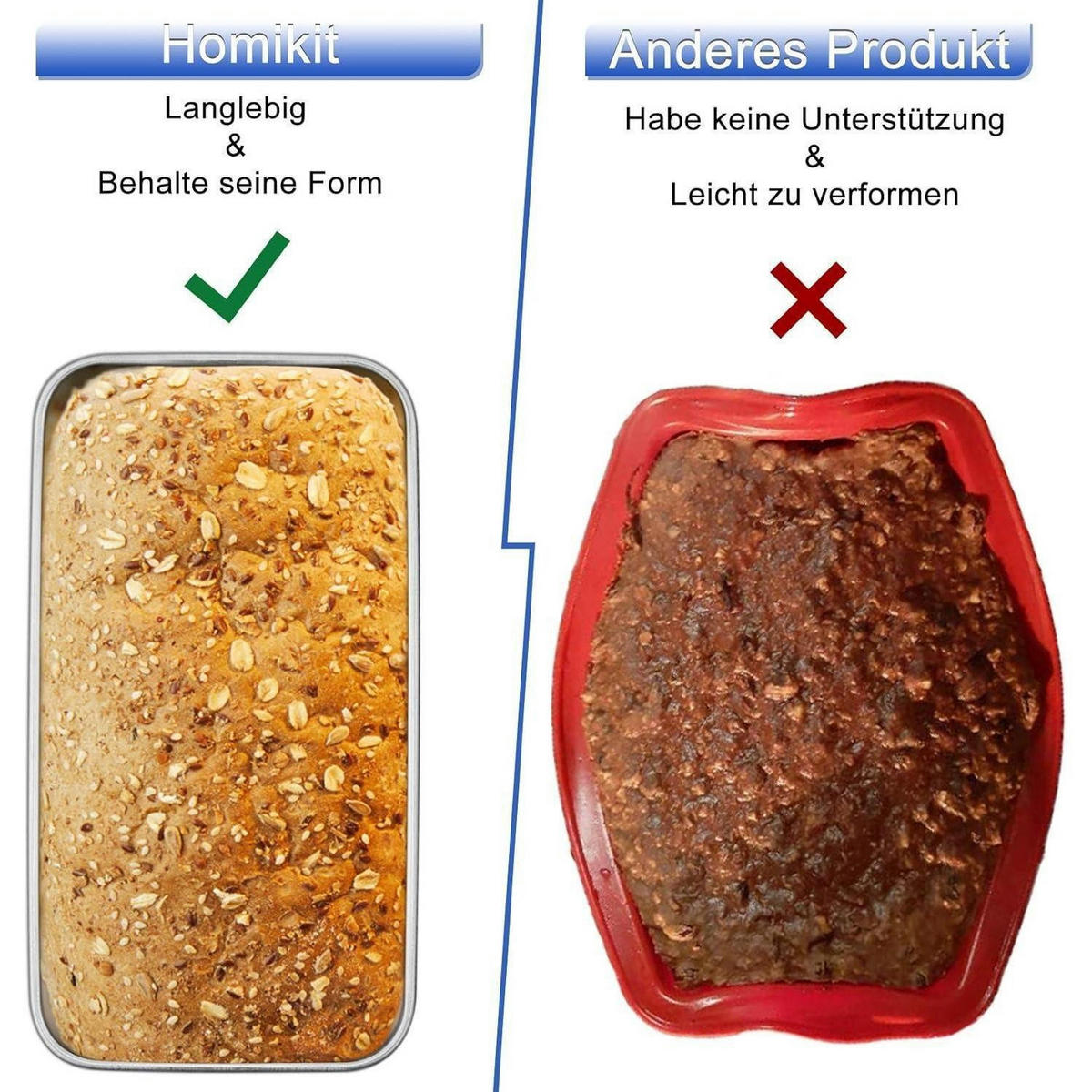 BROTBACKFORM 2er-Set Edelstahl 23,5 x 12,6 x 6 cm - Silberfarben, Metall (23.5/6/12.6cm)