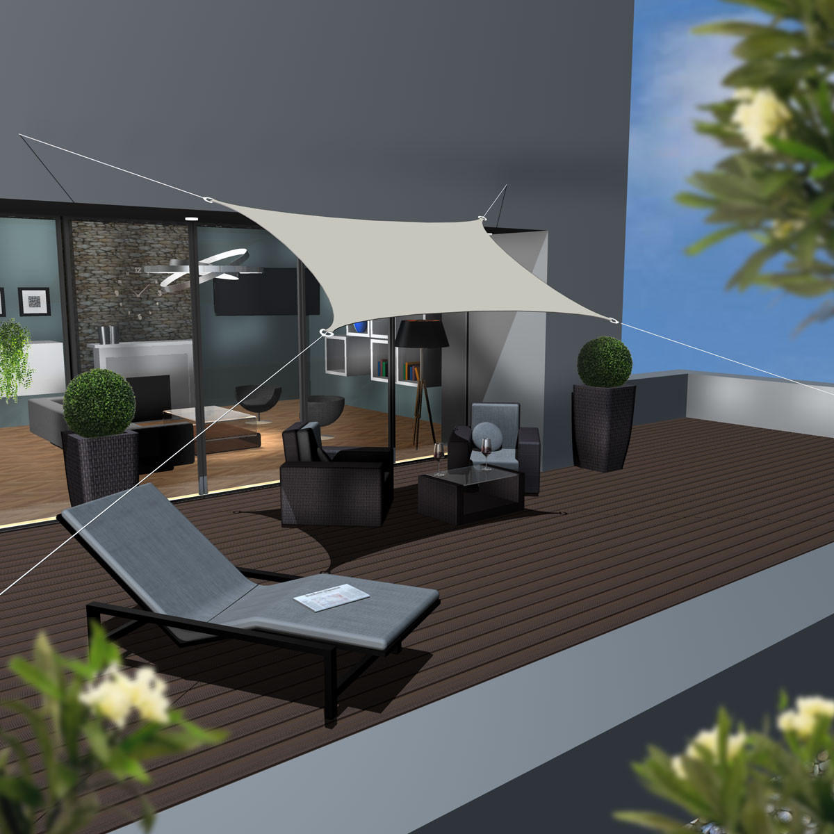 SONNENSEGEL 200/300 cm beige, rechteckig - Beige, Kunststoff (200/300cm) - Amanka