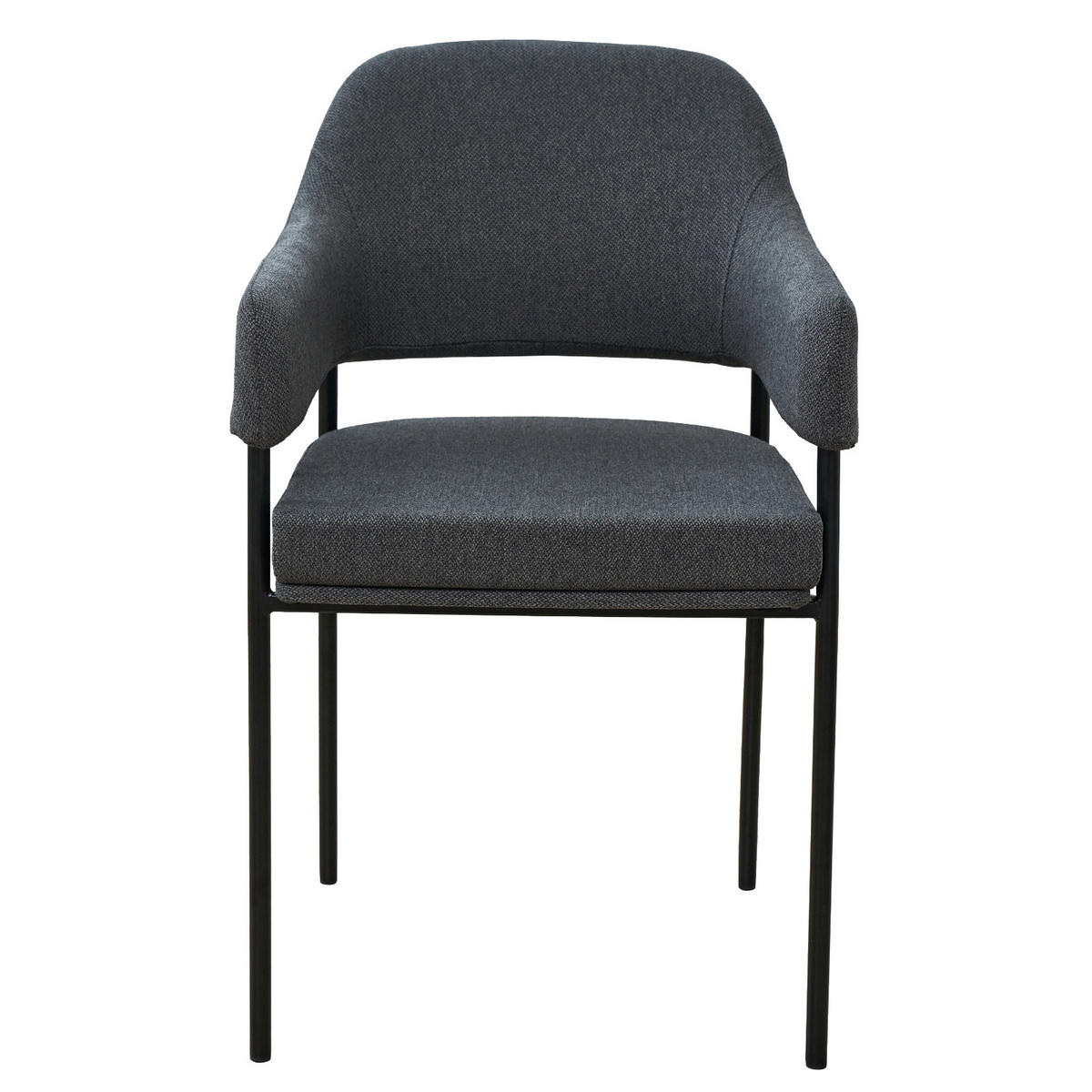 ESSZIMMERSTÜHLE SCARLETT (2er Set) - Schwarz/Grau, Textil/Metall (51/85/53cm) - SVITA