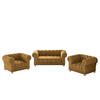 SITZGARNITUR CHESTERFIELD 2+1+1 Elegant Klassisch Schick Stoff Whisper Kupfer - Kupferfarben, Holz (152/77/90cm) - Kaiser Möbel
