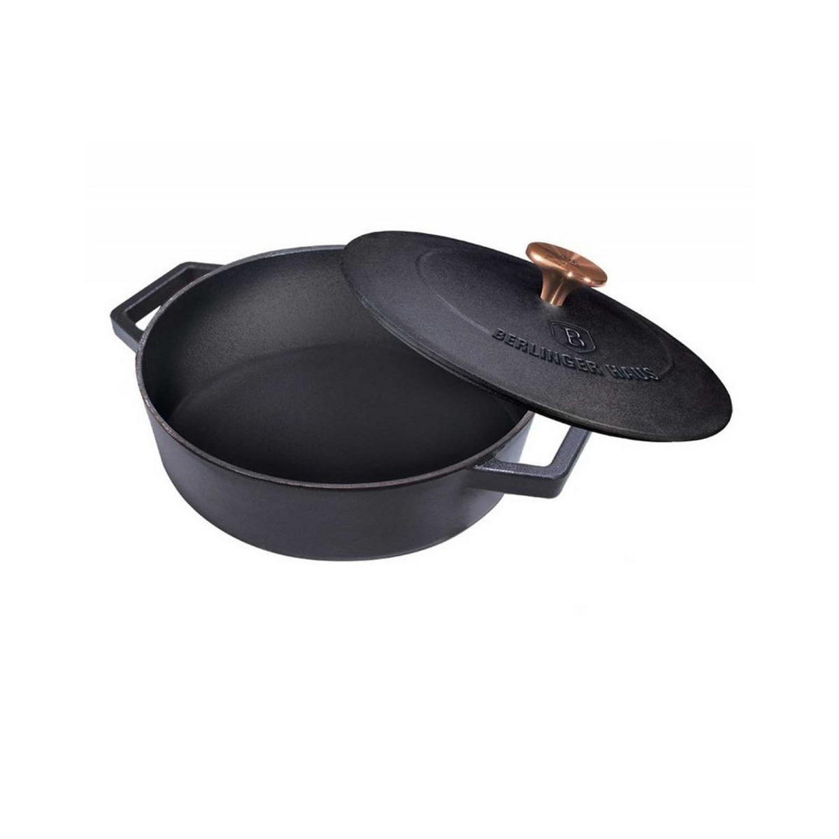 TOPF Schwarz 26/26/7.5 cm BH6493 - Schwarz, Metall (26cm) - Berlinger Haus