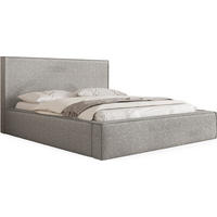 POLSTERBETT Terra mit Bettkasten, Grau Boucle 180x200 cm - Birkefarben/Schwarz, Holzwerkstoff/Kunststoff (180/200cm) - WFL GROUP