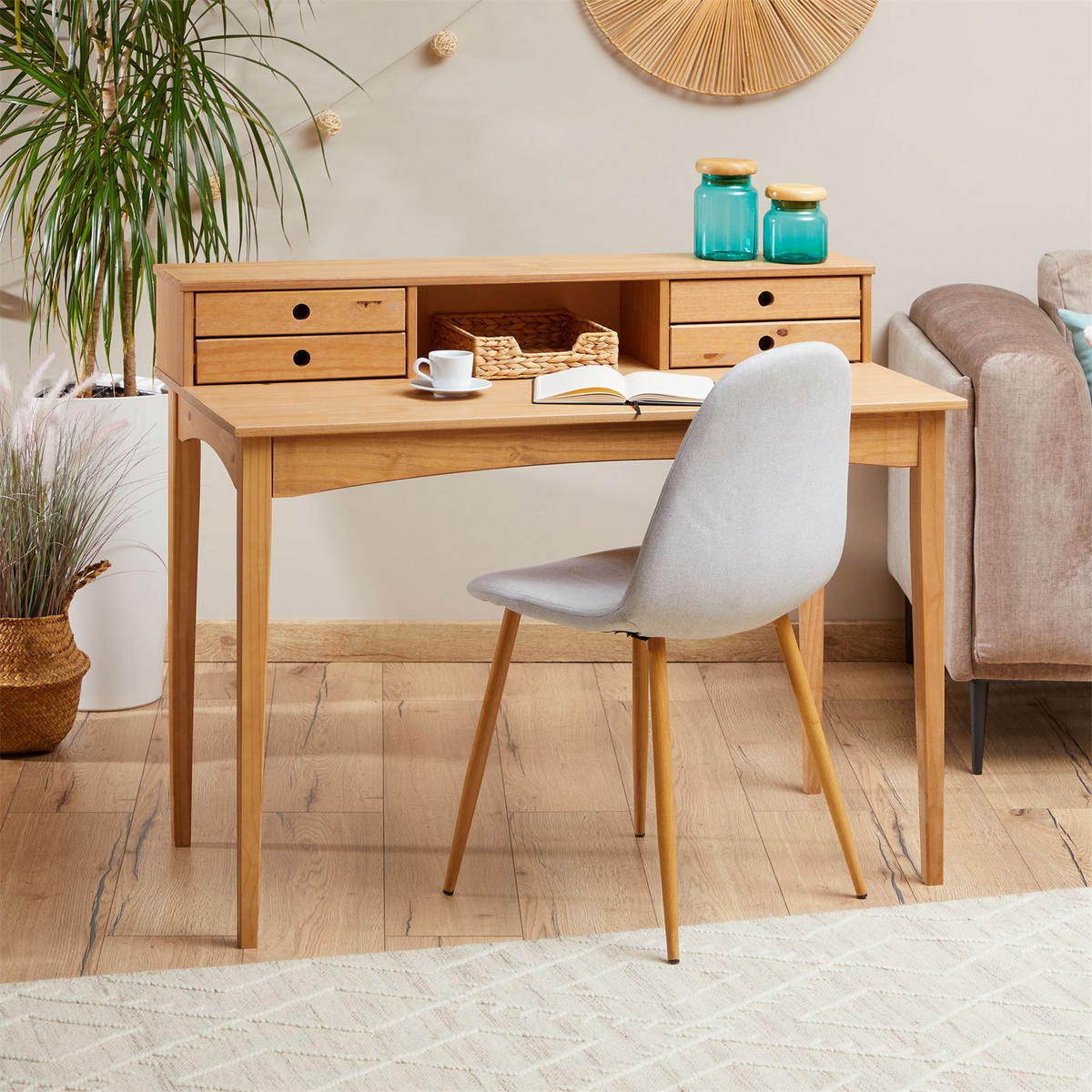 SCHREIBTISCH MILANO - Braun, Holz (54/110/91cm) - IDIMEX