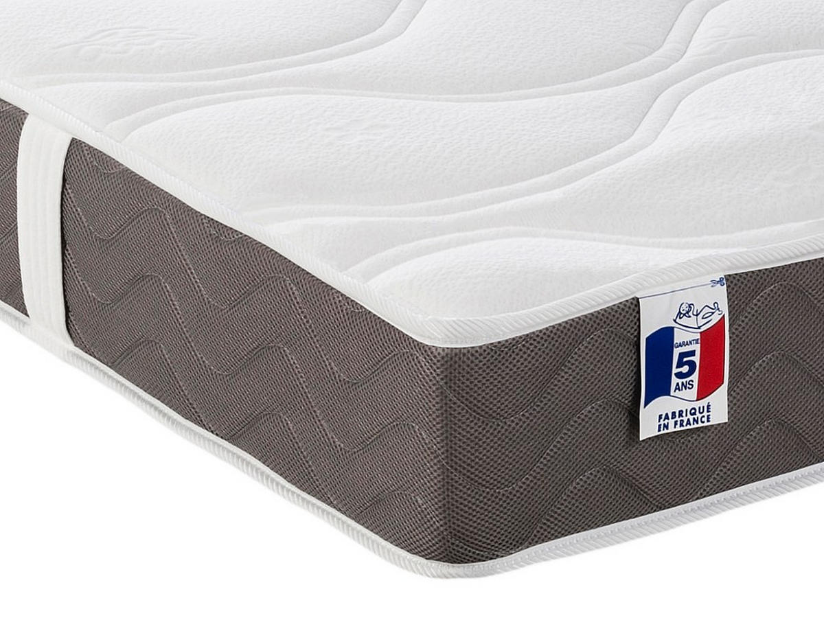STANDARDMATRATZE - 1 Person - stoff - weiß Victoire - Weiß, Textil (90/200cm) - Vente-Unique