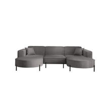 WOHNLANDSCHAFT Valencia - Grau, Holzwerkstoff/Textil (299/80/165cm) - Fun Möbel