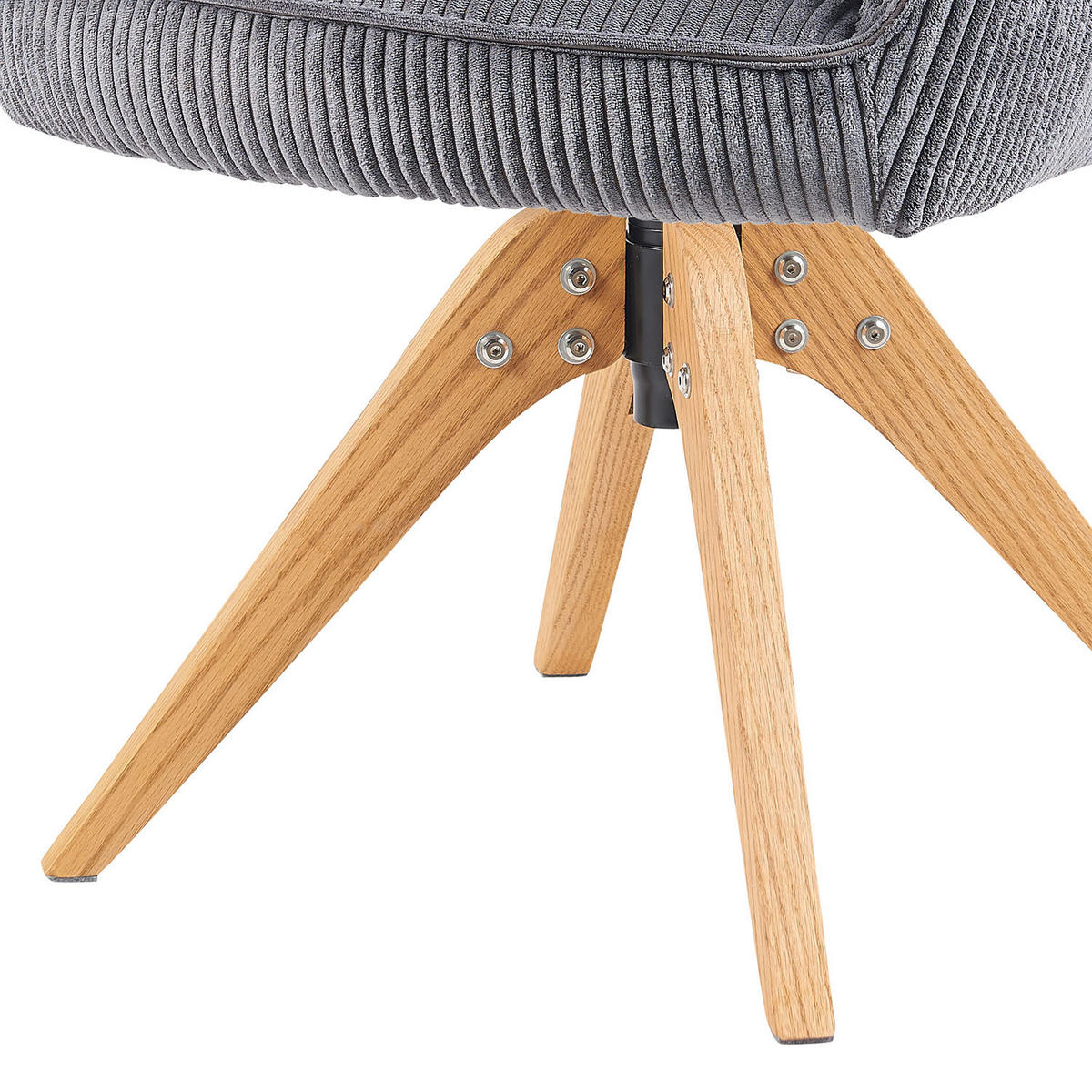 DREHSTUHL Mika-Lena - Honigeiche/Grau, Eichenholz/Holz (60/87/65cm) - DUBI Möbel