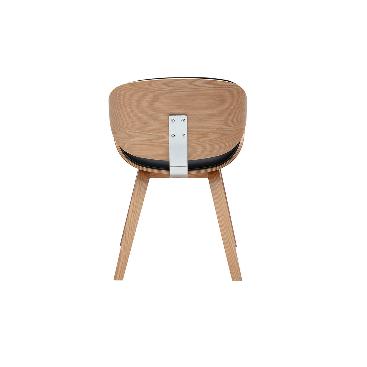 SCHWARZ und helles Holz Designstuhl WALNUT - Schwarz, Holz (55/75.5/53cm) - Miliboo
