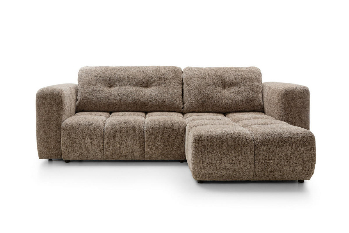 ECKSOFA ARTE 02 Braun Chenille mit Schlaffunktion - Braun, Holz (273/176cm) - MASSENO