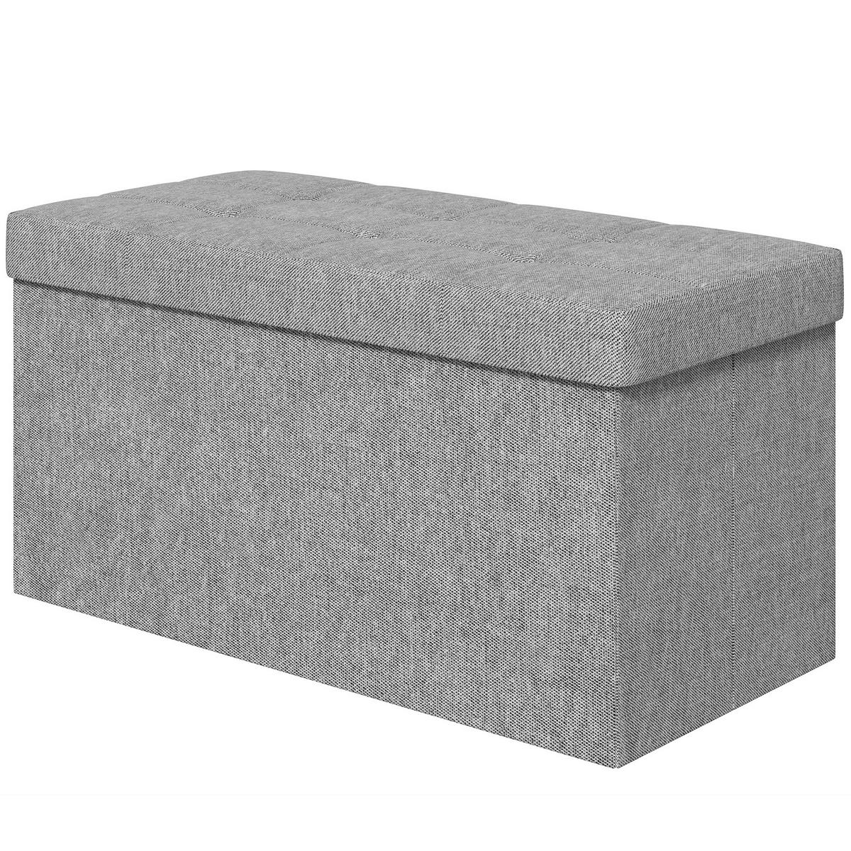 TRUHENBANK DE-16386 klappbar mit Stauraum und Deckel Hellgrau - Hellgrau, Textil (76/38/38cm) - ComfortXL