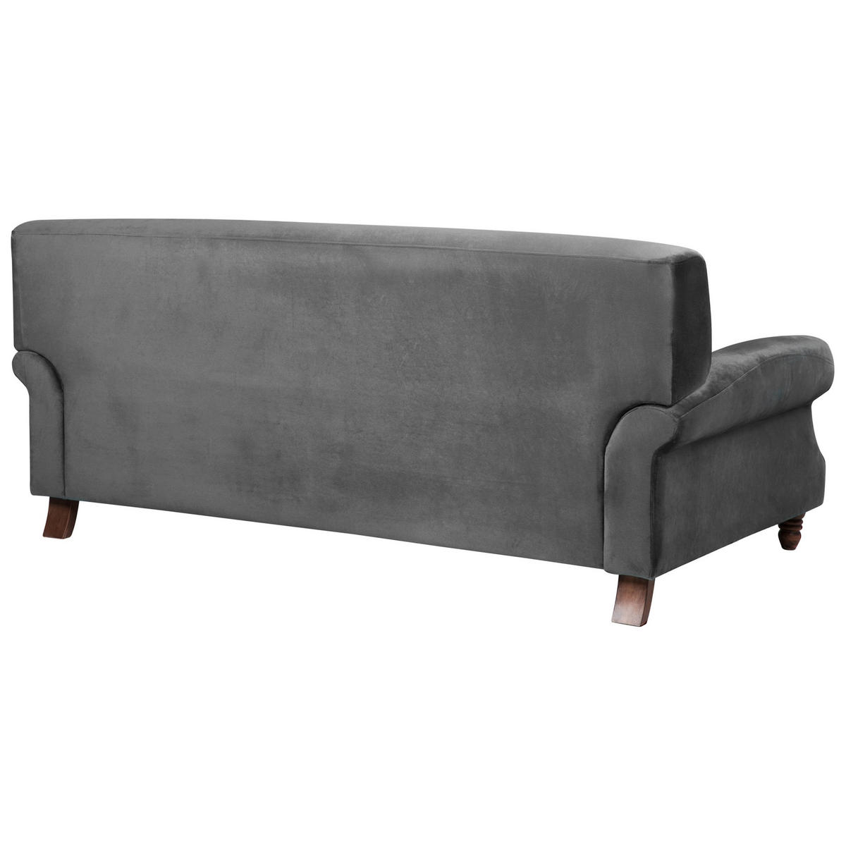 3-SITZER-SOFA Samtstoff Grau Eike - Grau, Textil (186/82/102cm) - Beliani