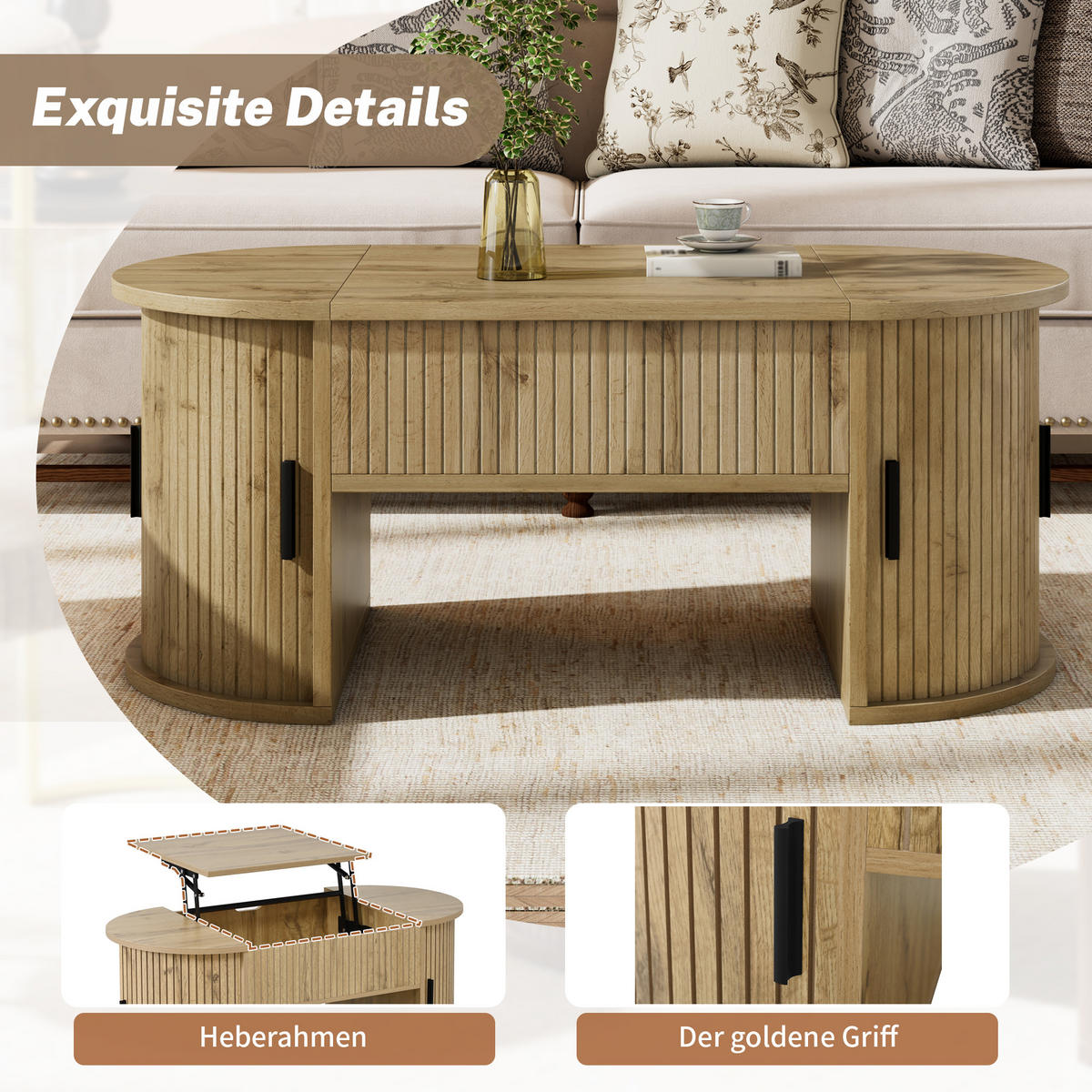 COUCHTISCH Eiche - Naturfarben, Holzwerkstoff (105/50/40.5cm)