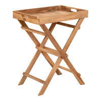 BEISTELLTISCH Ronda Tablett - Teakfarben, Holz (39/39/49.5cm) - tinkaro