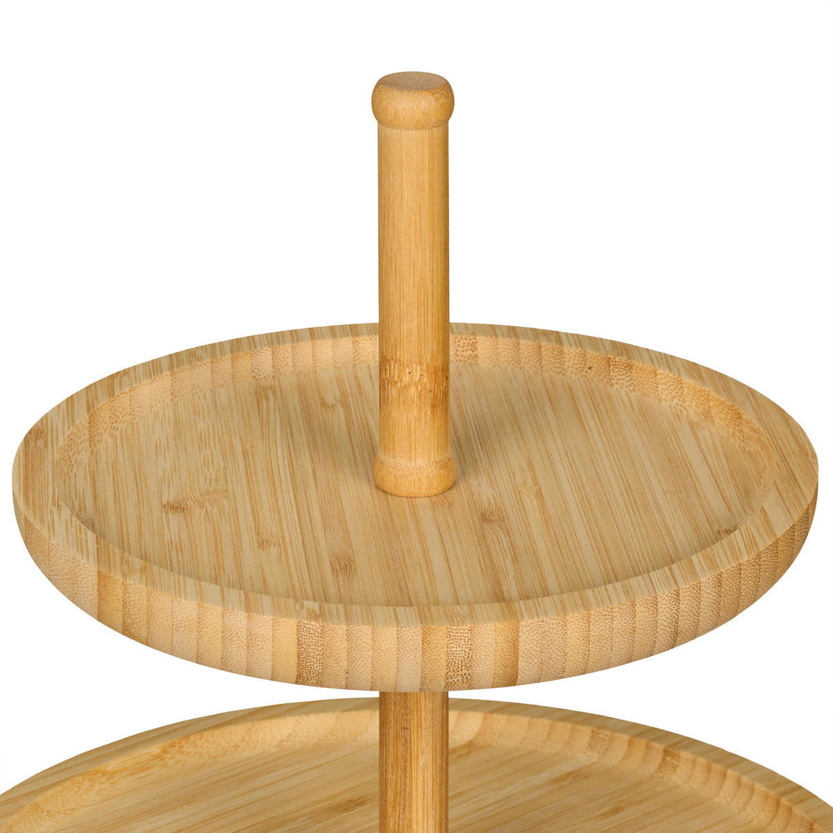 ETAJERĂ natural bambus 3 niveluri 37 cm - maro deschis, lemn (30/37cm) - Relaxdays