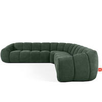 ECKSOFA RECHTS/LINKS FLAVA, Dunkelgrün - Dunkelgrün, Holz/Holzwerkstoff (310/310cm) - KONSIMO®